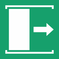 E033 - ISO 7010 - Panneau Faire coulisser la porte vers la droite pour ouvrir