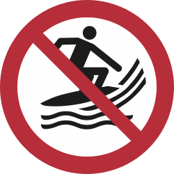 P059- ISO 7010 - Panneau Pratique du surf interdite