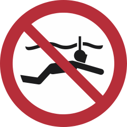 P050- ISO 7010 - Panneau Plongée avec tuba interdite