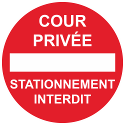 Sticker Panneau Cour Privée Stationnement Interdit