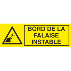 Panneau Bord de la falaise instable
