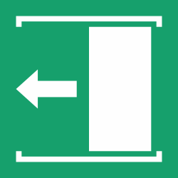E034 - ISO 7010 - Panneau Faire coulisser la porte vers la gauche pour ouvrir