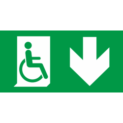 Panneau Sortie de decours handicapé bas