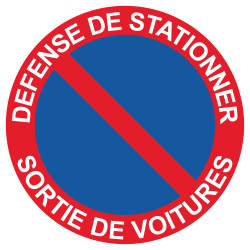 Sticker Panneau Défense de Stationner Sortie de Voitures