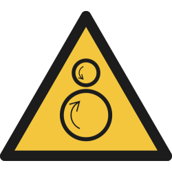 W025- ISO 7010 - Panneau Danger, Rouleaux contrarotatifs