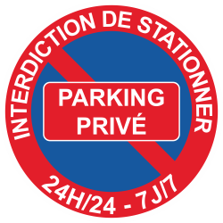 Sticker Panneau Interdiction de Stationner Parking Privé Rouge