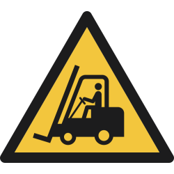 W014- ISO 7010 - Panneau Danger, Chariots élévateurs à fourche et autres véhicules industriels