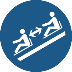 M052- ISO 7010 - Panneau Garder une distance entre les luges