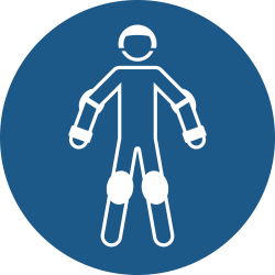 M049- ISO 7010 - Panneau Porter un équipement de protection pour sports à roulettes