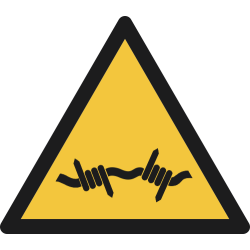 W033- ISO 7010 - Panneau Danger, Fil barbelé