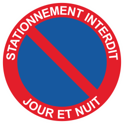 Sticker Panneau Stationnement Interdit Jour et Nuit
