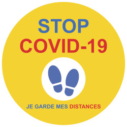 Autocollant Rond Distance Sécurité COVID-19 3