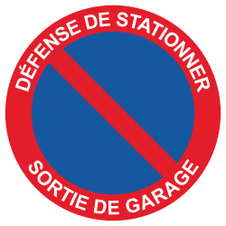 Sticker Panneau Défense de Stationner Sortie de garage