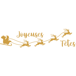 Sticker Vitrine Noël Traineau Père Noël