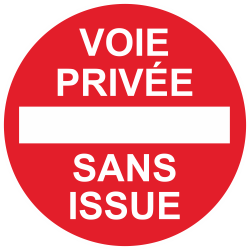 Sticker Panneau Voie Privée Sans Issue