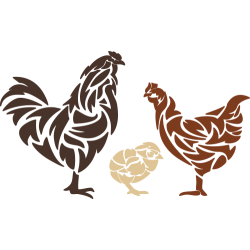 Sticker Paques Poussin Poules