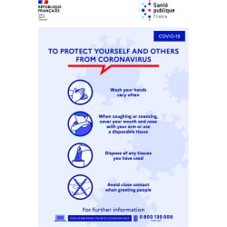 Autocollant Affiche Consignes COVID-19 Anglais