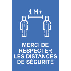 Autocollant Affiche Distance Sécurité COVID-19