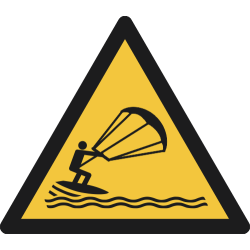 W062- ISO 7010 - Panneau Danger, Pratique du kitesurf