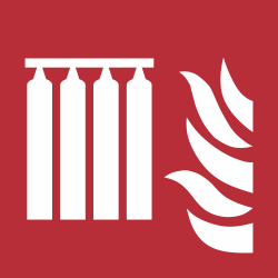 F008 - ISO 7010 - Panneau Système fixe d’extincteurs d’incendie en série