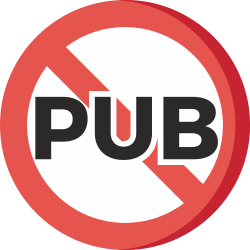 Sticker STOP PUB rond