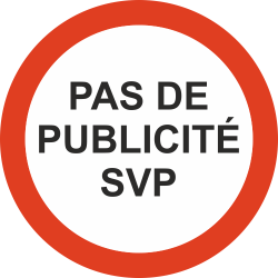 Sticker Stop Pub rond rouge 2