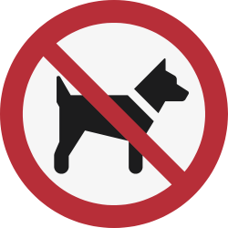 P021- ISO 7010 - Panneau Interdit aux chiens