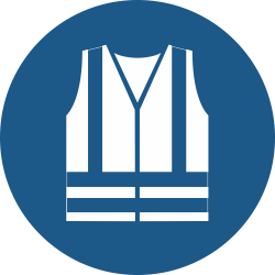 M015- ISO 7010 - Panneau Gilet de sécurité haute visibilité obligatoire