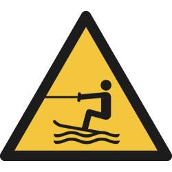 W045- ISO 7010 - Panneau Danger, Zone d’activités nautiques tractées