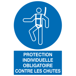 Panneau Protection individuelle obligatoire contre les chutes