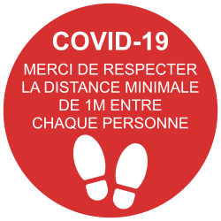 Autocollant Rond Distance Sécurité COVID-19