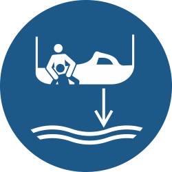 M041- ISO 7010 - Panneau Abaisser le canot de sauvetage à l’eau dans l’ordre de lancement