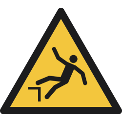 W008- ISO 7010 - Panneau Danger, Chute avec dénivellation