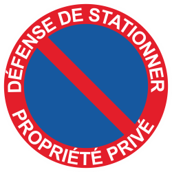 Sticker Panneau Défense de Stationner Propriété Privée
