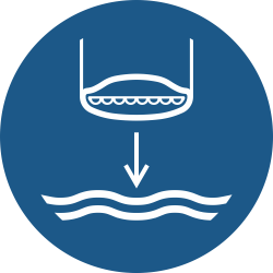 M039- ISO 7010 - Panneau Abaisser l’embarcation de sauvetage à l’eau dans l’ordre de lancement