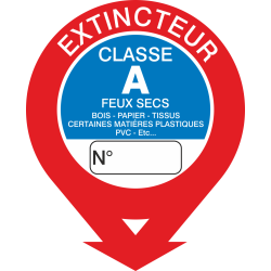 Autocollant Signalisation Extincteur Classe A