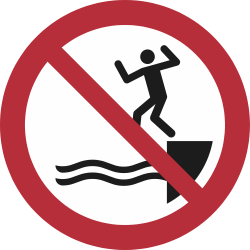 P061- ISO 7010 - Panneau Ne pas sauter dans l’eau