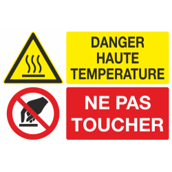 Panneau Danger haute température ne pas toucher