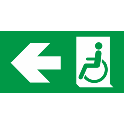 Panneau Sortie de decours handicapé gauche