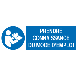 Panneau Prendre connaissance du mode d'emploi
