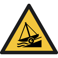 W044- ISO 7010 - Panneau Danger, Rampe de mise à l’eau