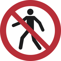 P004- ISO 7010 - Panneau Interdit aux piétons
