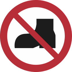 P060- ISO 7010 - Panneau Chaussures d’extérieur interdites