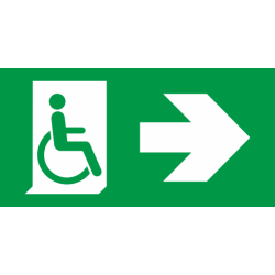 Panneau Sortie de decours handicapé droite