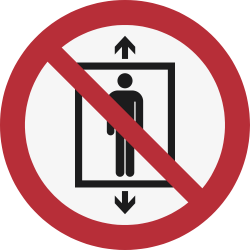 P027- ISO 7010 - Panneau Ne pas utiliser cet ascenseur pour des personnes