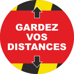 Autocollant rond gardez vos distances COVID19
