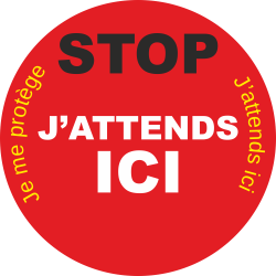 Autocollant rond STOP COVID19