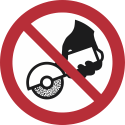 P034- ISO 7010 - Panneau Ne pas utiliser avec une meuleuse portative