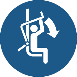 M033- ISO 7010 - Panneau Fermer la barre de sécurité du télésiège