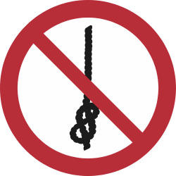 P030- ISO 7010 - Panneau Ne pas faire des noeuds sur la corde